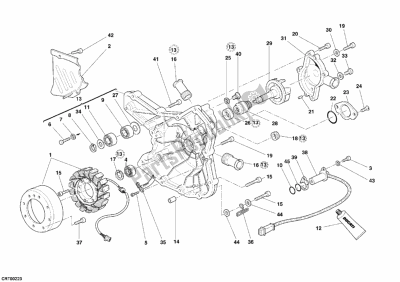 Todas as partes de Tampa Do Gerador - Bomba De água do Ducati Superbike 999 S USA 2005